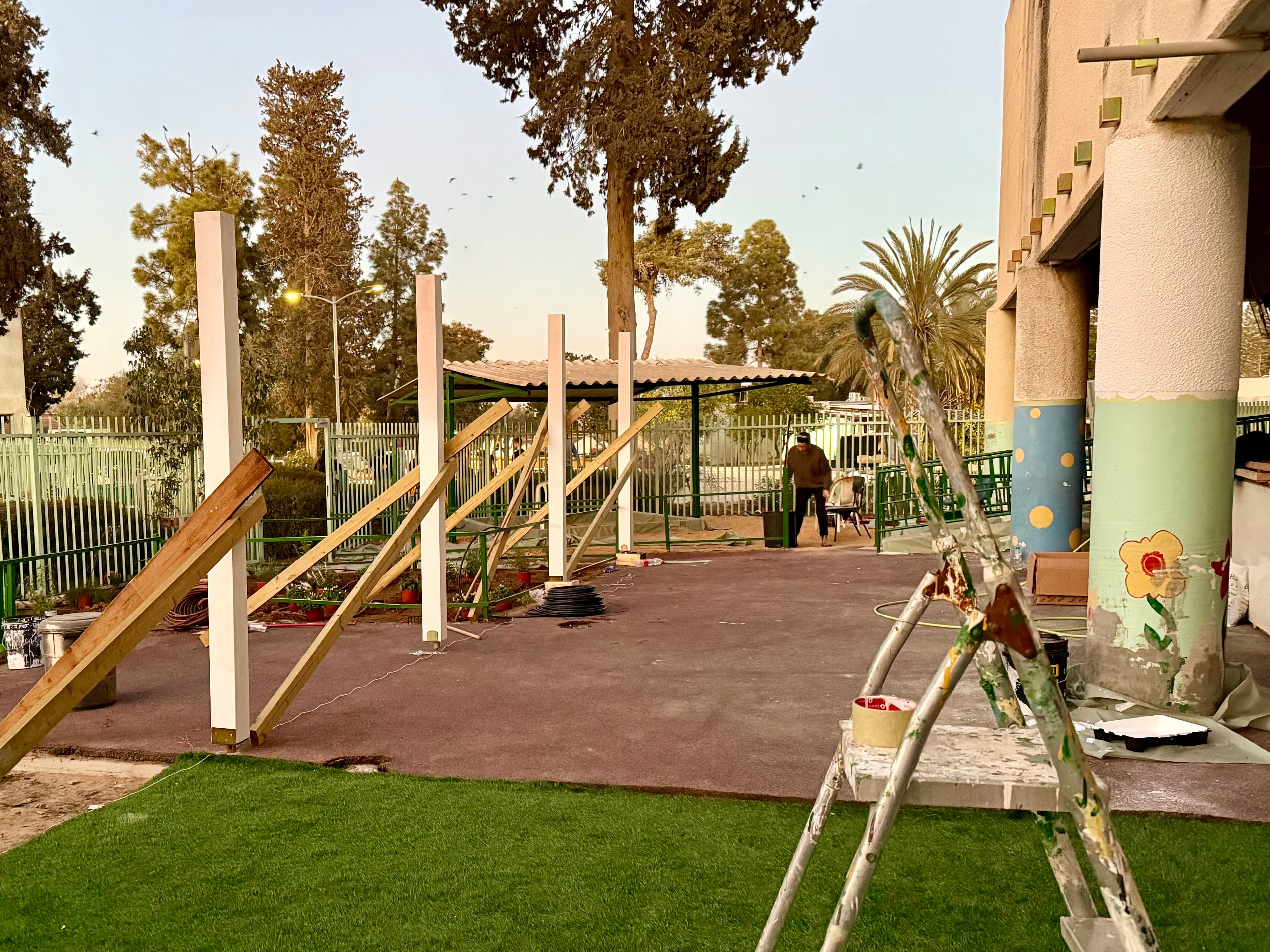 The reconstructed kindergarten outdoor area in Kibbutz Nirim