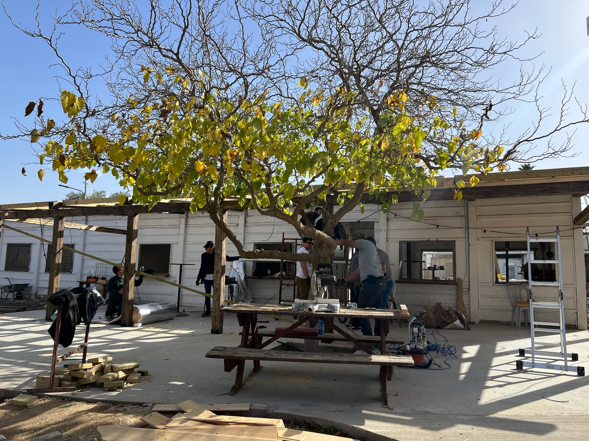 The Community Wine Bar renovation underway in Kibbutz Re'im